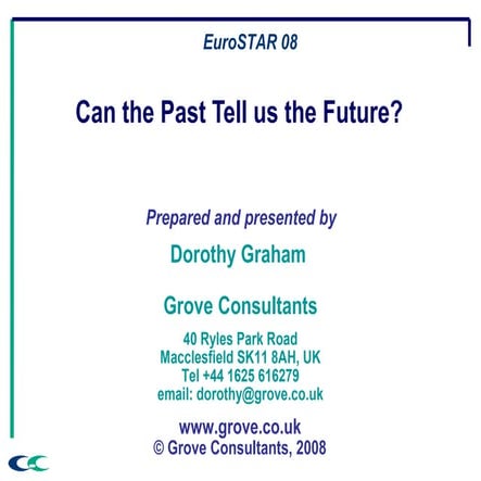 Dorothy Graham -  Can The Past Tell Us The Future