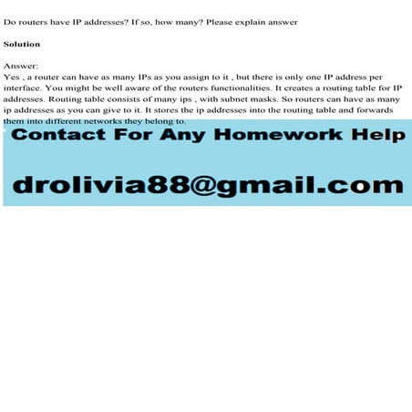 Do routers have IP addresses If so, how many Please explain answer.pdf