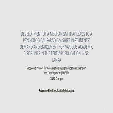 Development of a Mechanism that leads to a Psychological Paradigm Shift in st...