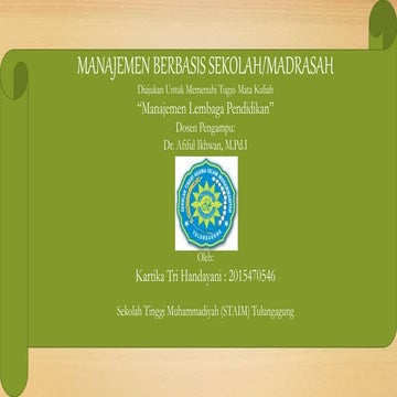 Manajemen Berbasis Sekolah/Madrasah