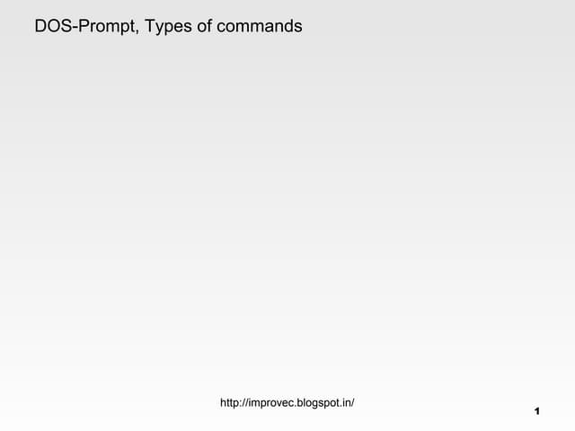 Dos prompt, types of commands  .27 t028