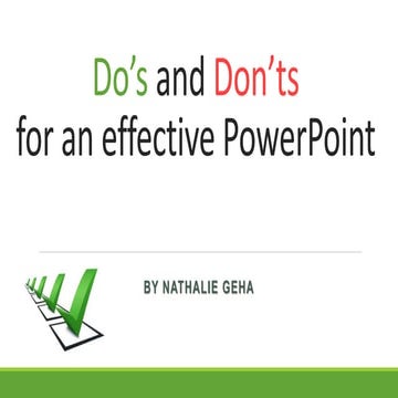 Do's and don'ts for an effective PowerPoint Presentation