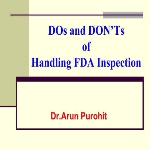 FDA Inspection | PDF