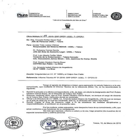 Dos directores en cetpro san pablo  con un mismo codigo de local   2016