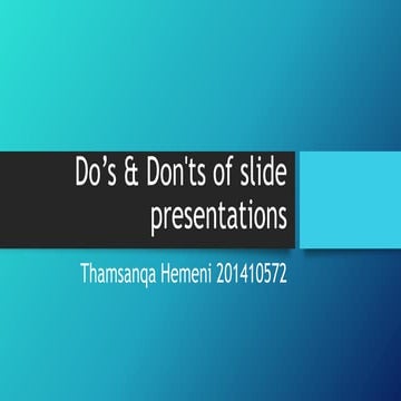 Do’s & don'ts of PowerPoint