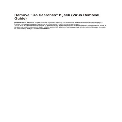 Dosearches virus removal