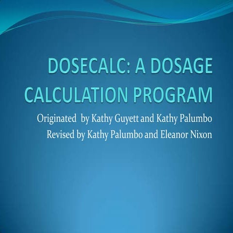 Dosecalc | PPTX