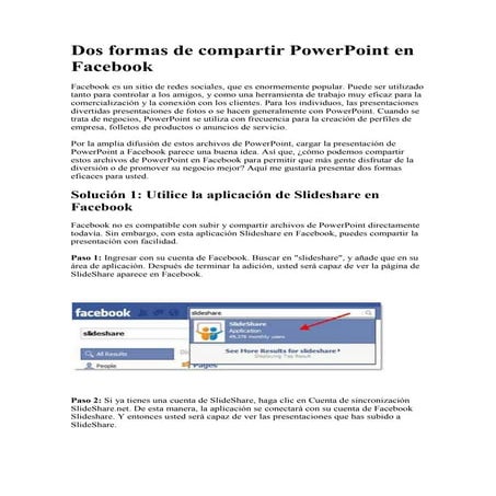 Dos formas de compartir power point en facebook