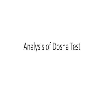Dosha test analysis - comparing prakriti