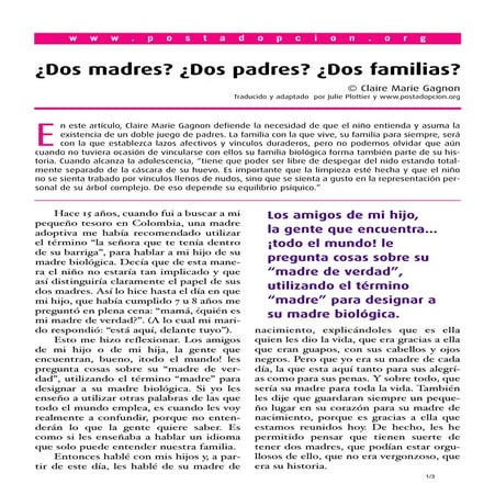 Dos Madres Dos Padres Dos Familias