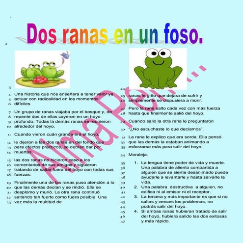 Dos ranas en un foso | DOCX