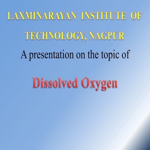 Dissolved oxygen and its method of determination