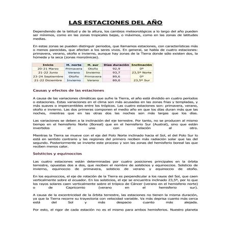 Dossier estaciones del año