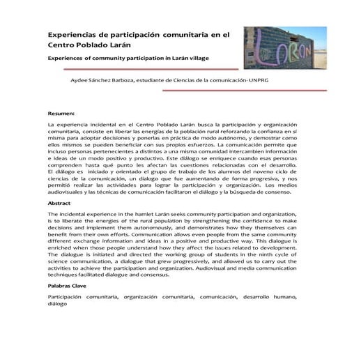 experiencia en laran