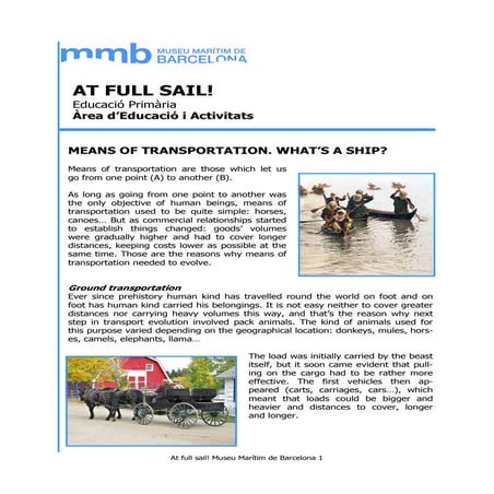 Dossier per als docents "Att full sail"