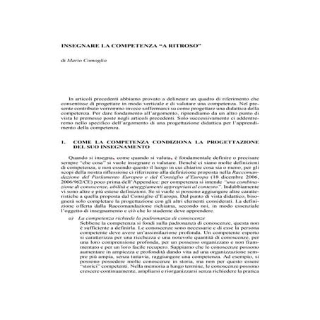 La sfida selle competenze a ritroso