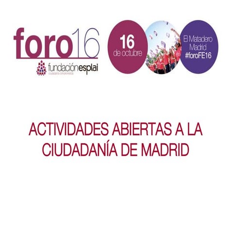 Dossier de las actividades Foro16