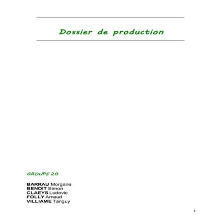 Dossier de production Sustainable Development - Groupe 20 