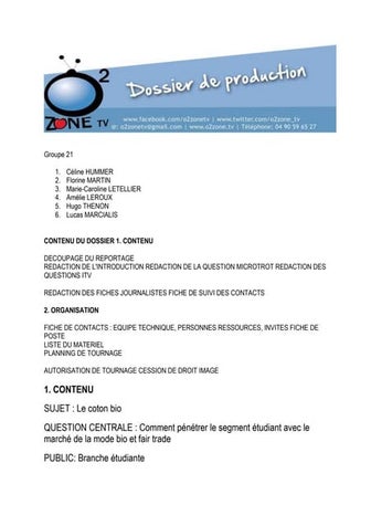 Dossier de production sustainable