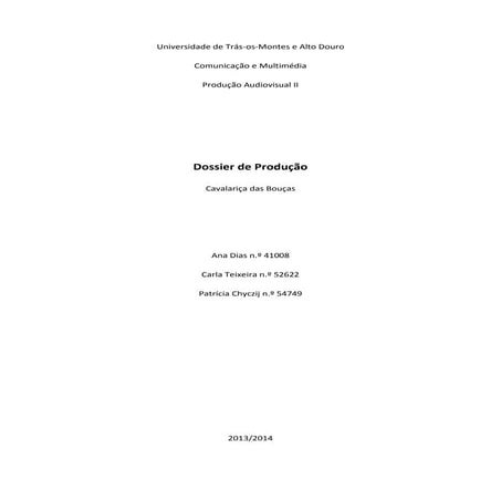 Dossier de produção