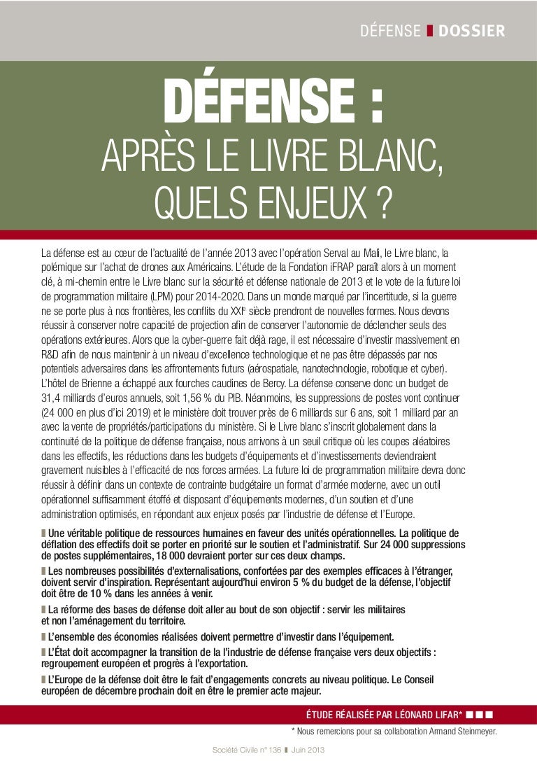 Societe Civile Defense Apres La Livre Blanc Quels Enjeux Societe Civile Defense Apres La Livre Blanc Quels Enjeux