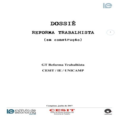Dossie reforma trabalhista - Waldemar Ramos Junior