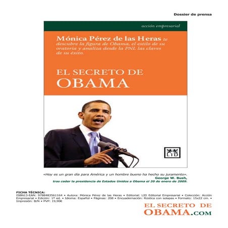 Dossier del libro "El secreto de Obama" sobre la oratoria del presidente de EEUU