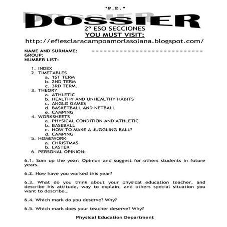 Dossier final de curso 2º ESO Secciones