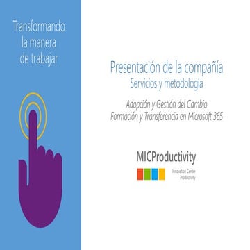 Dossier compañía y servicios MICProductivity