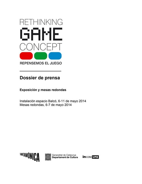 Dossier de prensa Rethinking Game C...