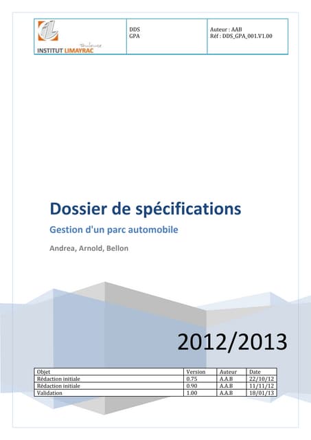 Dossier spécifications intégration_v1.00