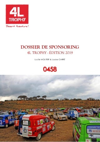 La 4L Sociale - Équipage 458 - Dossier sponsoring 4L Trophy 2019