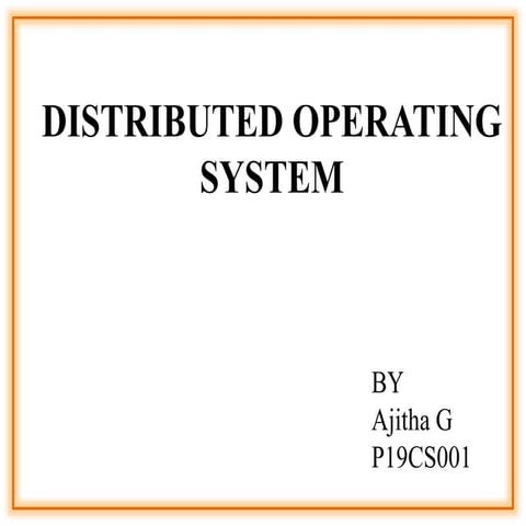Distributed Operating System | PPT