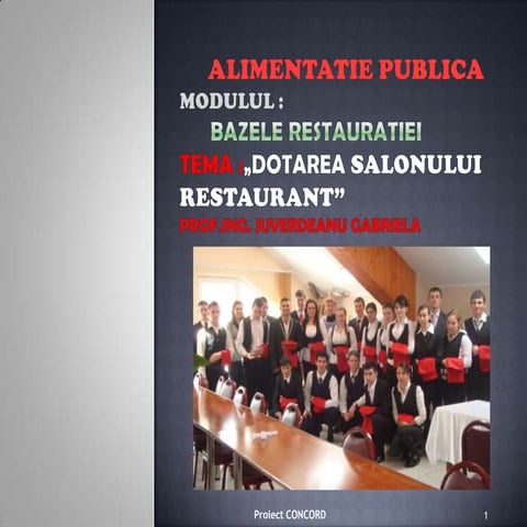 „Dotarea salonului restaurant” ppt