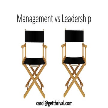 Management vs Leadership short group exercise