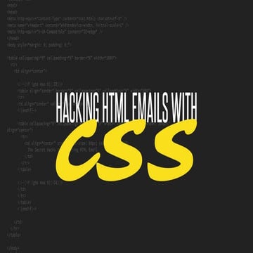 dotCSS 2016: Hacking HTML Emails with CSS