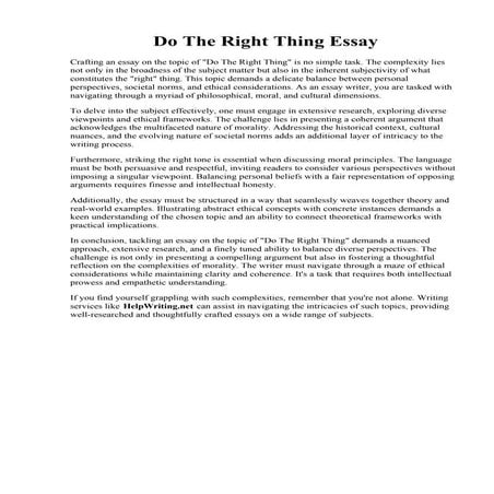 Do The Right Thing Essay.pdf
