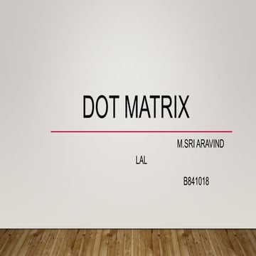Dot matrix seminar