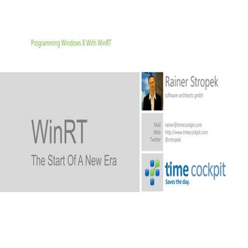 Programming With WinRT And Windows8