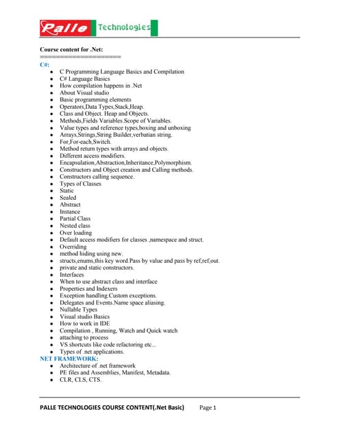 Dotnet content