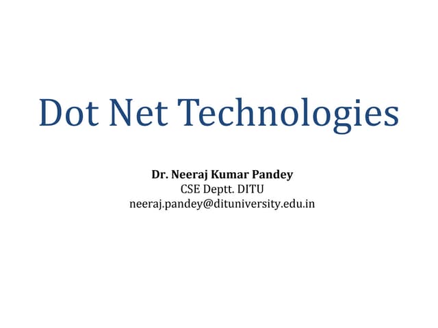 Dot net introduction