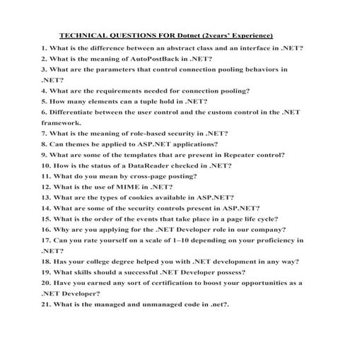 Dot net softvamp techno solutions_technical interview questions 2 years exper...