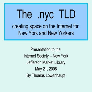Connecting.nyc Inc. Presentation To...