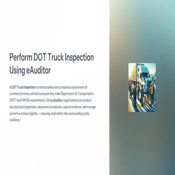CDL Pre-Trip Inspection with eAuditor Audits & Inspections | PDF