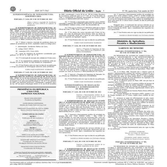 DOU131009 resumo semanal