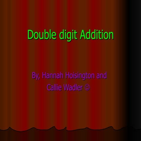 Double Digit Addition