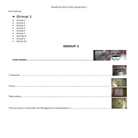 Double bit locks  group 1