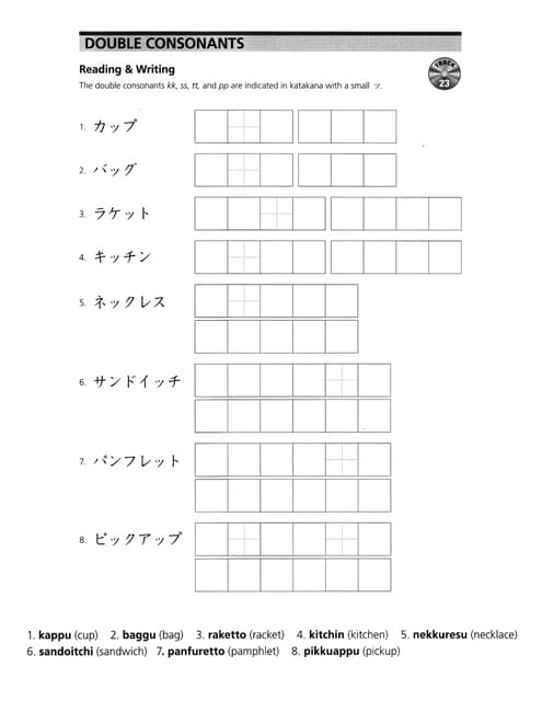 Double Consonants In Katakana Double Consonants In Katakana