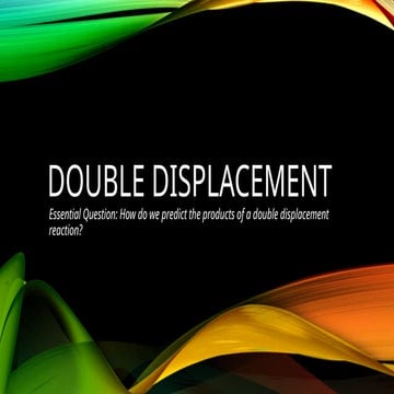 Intro to Chemistry Double Displacement Notes | PPTX
