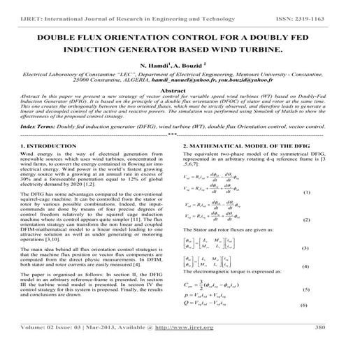Modeling, simulation and control of a doubly-fed induction generator ...